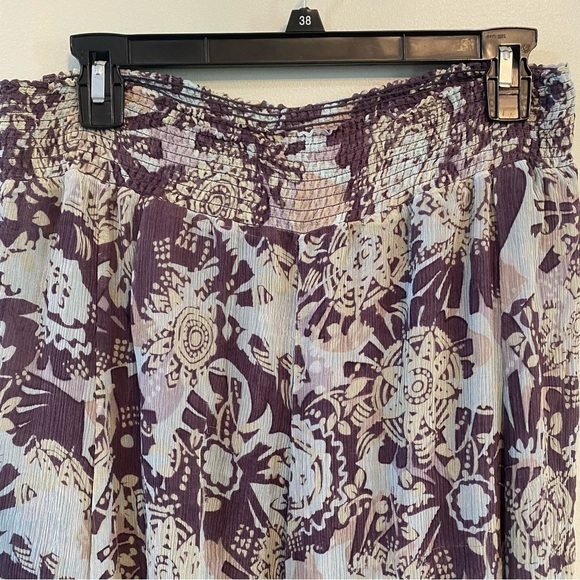 Cabi Vintage silk Boho purple floral maxi Skirt large - Picture 4 of 7